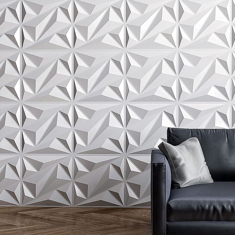  20 Pz Panel Decorativo 3d Para Pared Diagonal 50x50cm 5m2 Cubiertos, Panel De Pared 3d Impermeable, Con Cinta De Doble Cara