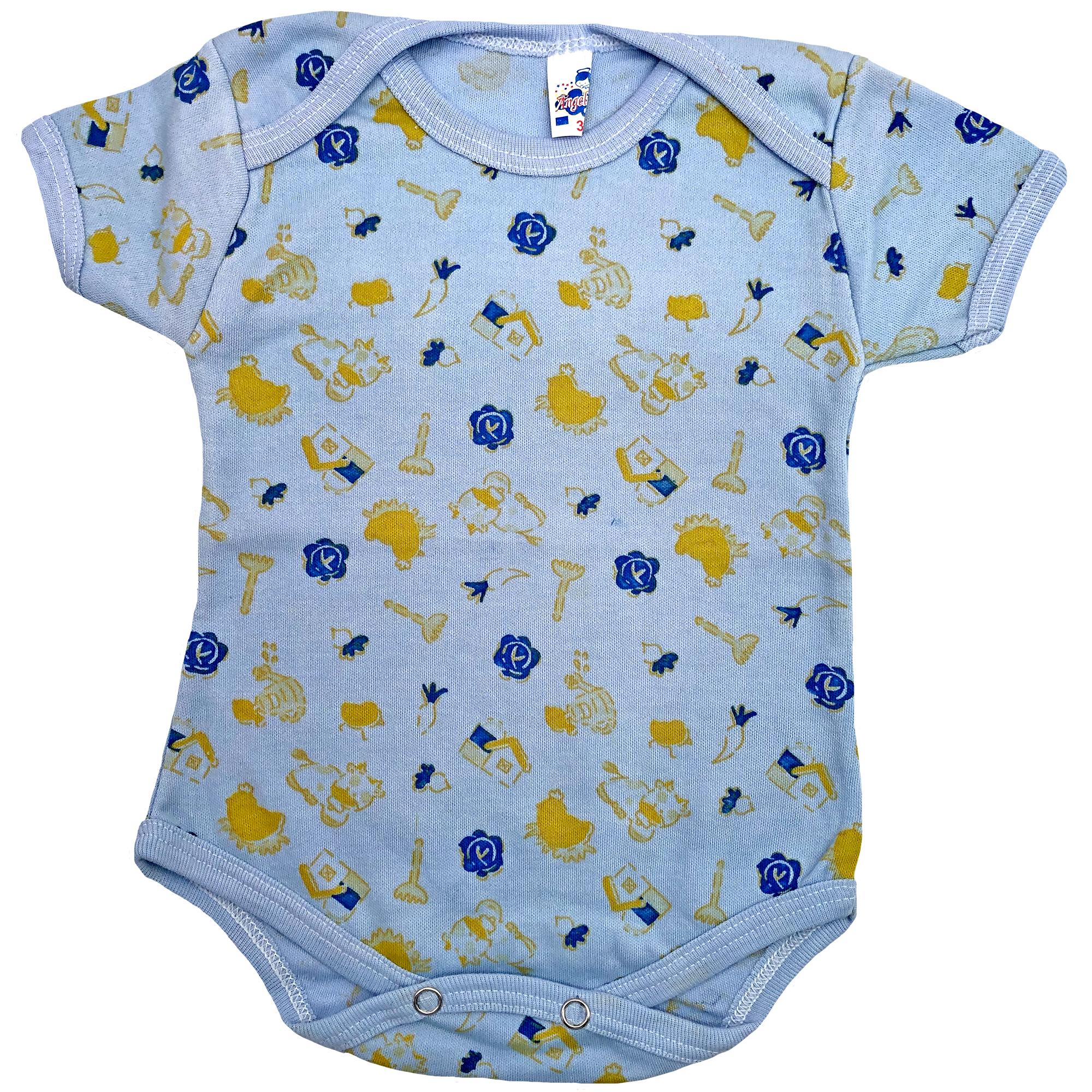 Pañaleros 100% Algodón Manga Corta Liso Y Estampado Set 6 Piezas