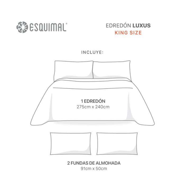 Edredón King Size Luxus Velvet Bordado con Fundas Laredo ESQUIMAL.