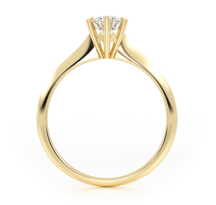 ANILLO DE COMPROMISO 10K ORO AMARILLO SOLITARIO CLASICO ABBA JOYAS