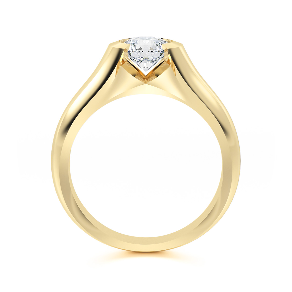 ANILLO DE COMPROMISO  ORO AMARILLO 10K SOLITARIO DIVINO ABBA JOYAS