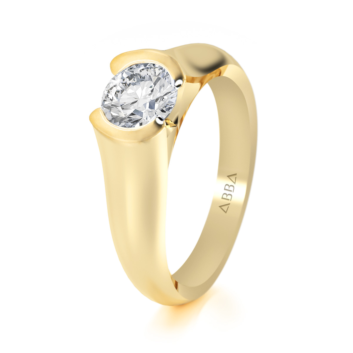 ANILLO DE COMPROMISO  ORO AMARILLO 10K SOLITARIO DIVINO ABBA JOYAS