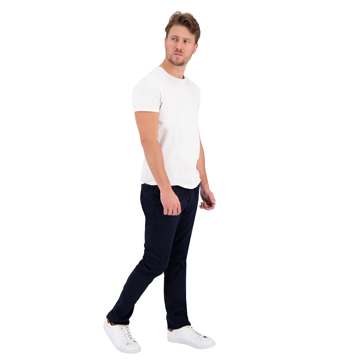 Pantalón Estilo Chino de Gabardina Azul Marino Para Hombre Holstone.