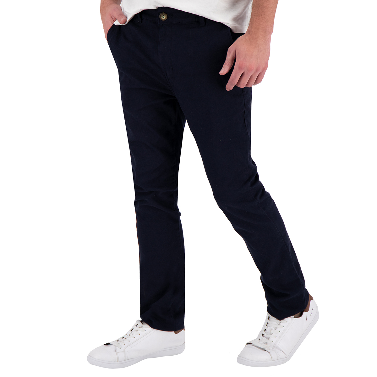 Pantalón Estilo Chino de Gabardina Azul Marino Para Hombre Holstone.