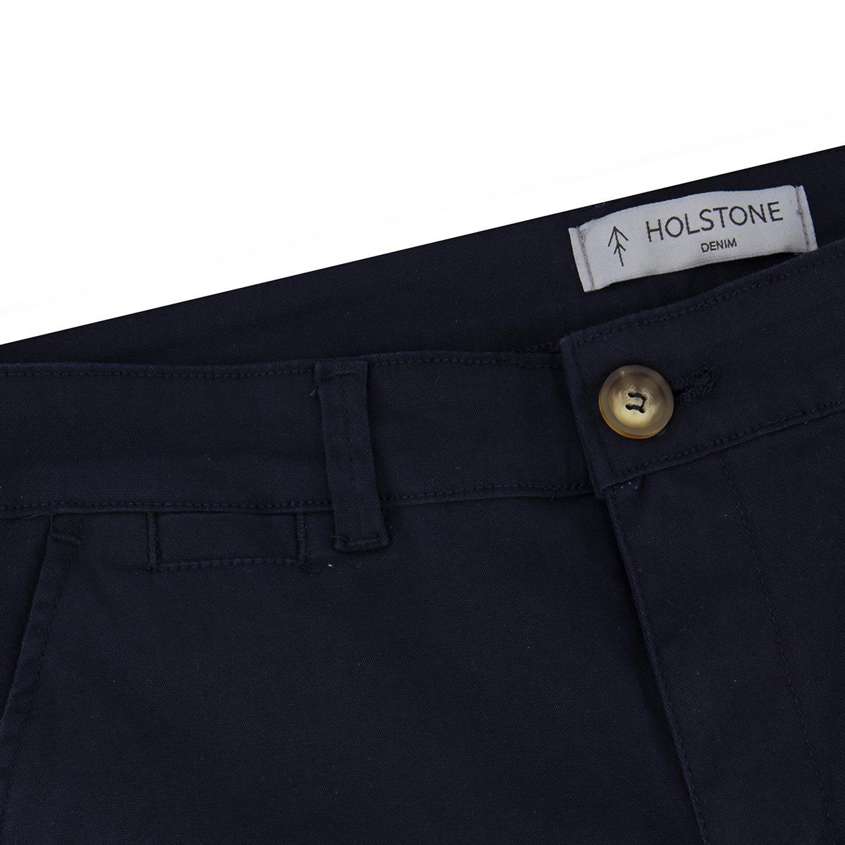 Pantalón Estilo Chino de Gabardina Azul Marino Para Hombre Holstone.