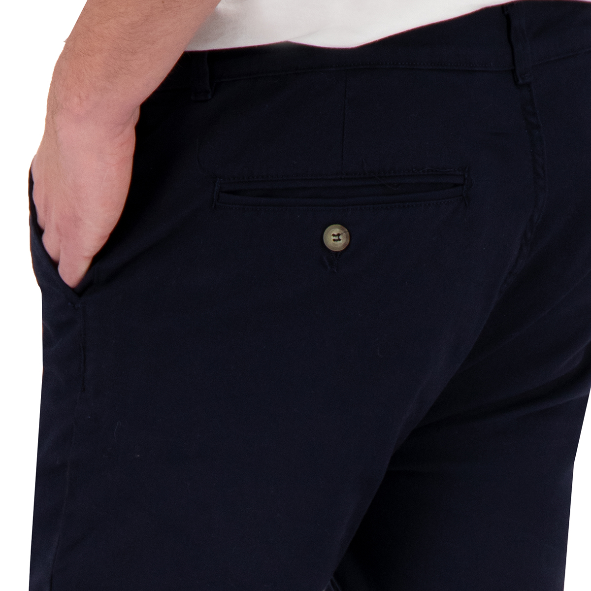 Pantalón Estilo Chino de Gabardina Azul Marino Para Hombre Holstone.
