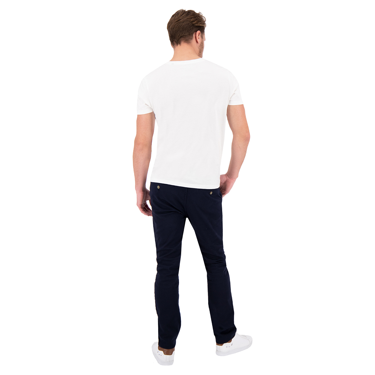 Pantalón Estilo Chino de Gabardina Azul Marino Para Hombre Holstone.