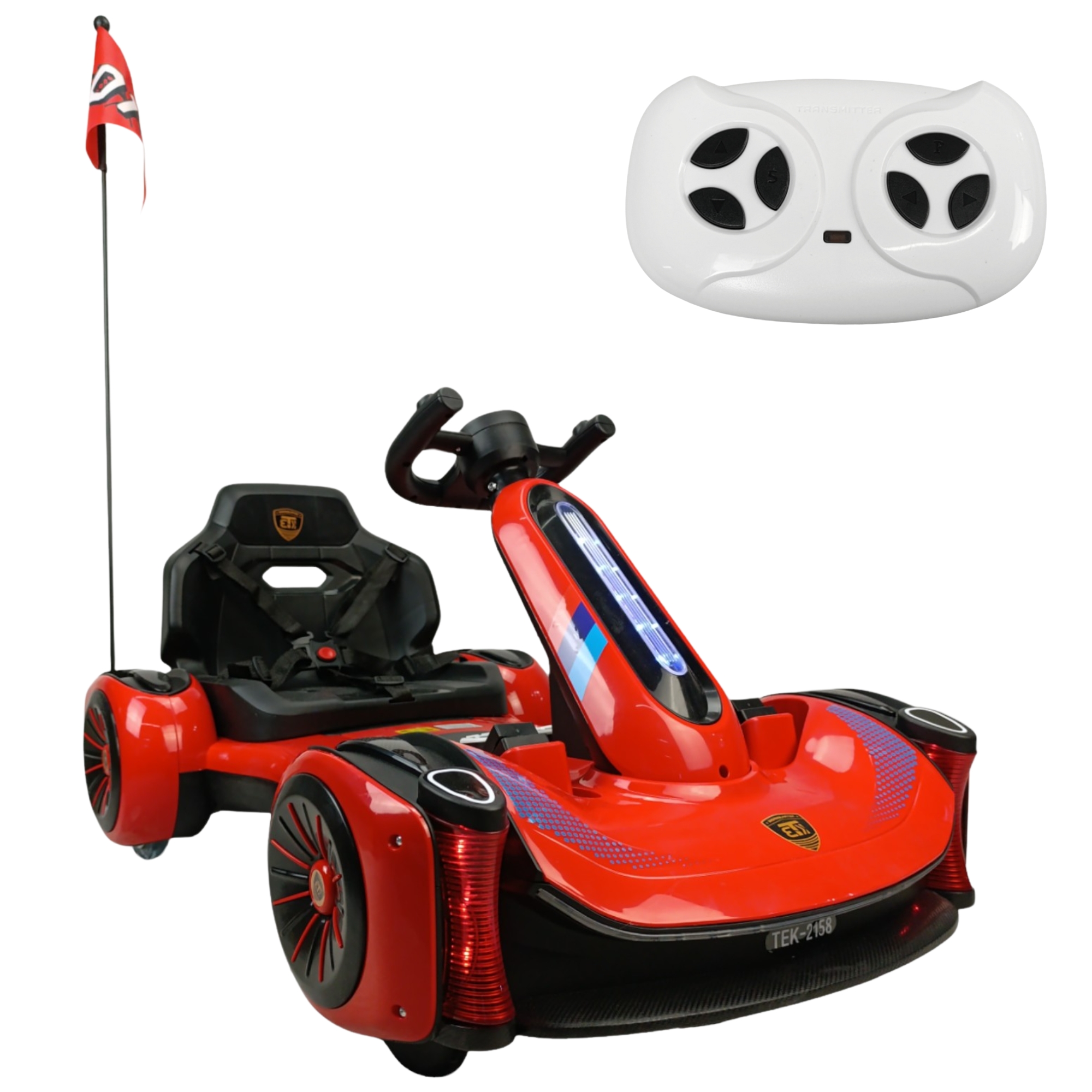 Go Kart Montable Electrico Control Remoto Luz y Sonido 12V -Rojo.