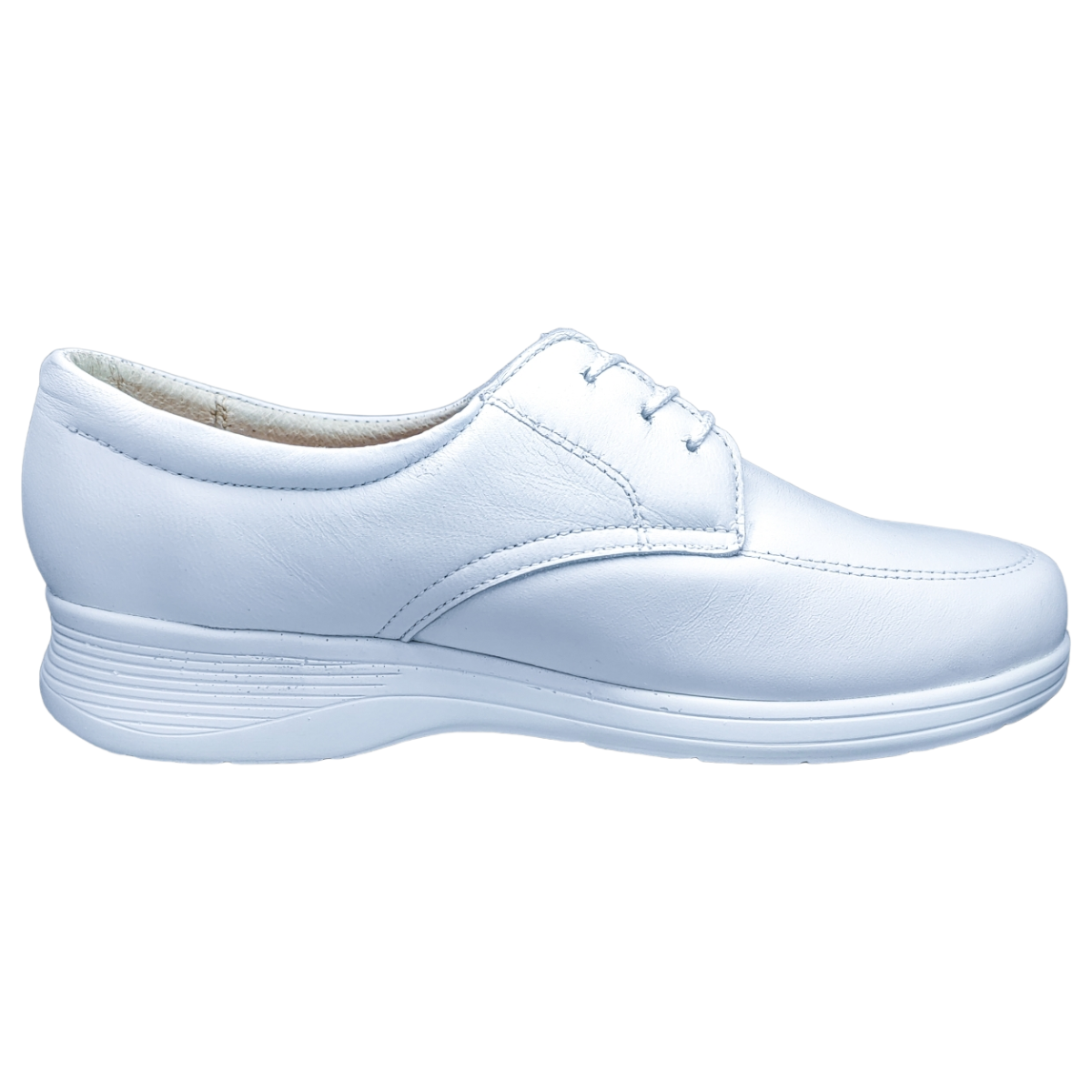 Zapato Enfermería Clínico Hotelero Cómodo Piel Blanco BE70-3.