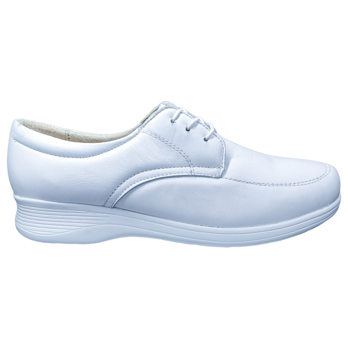 Zapato Enfermería Clínico Hotelero Cómodo Piel Blanco BE70-3.