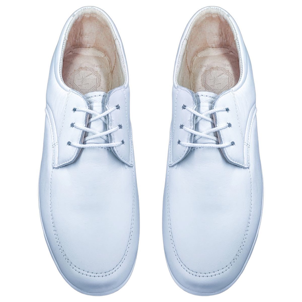 Zapato Enfermería Clínico Hotelero Cómodo Piel Blanco BE70-3.