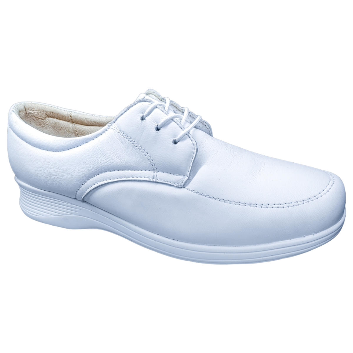 Zapato Enfermería Clínico Hotelero Cómodo Piel Blanco BE70-3.