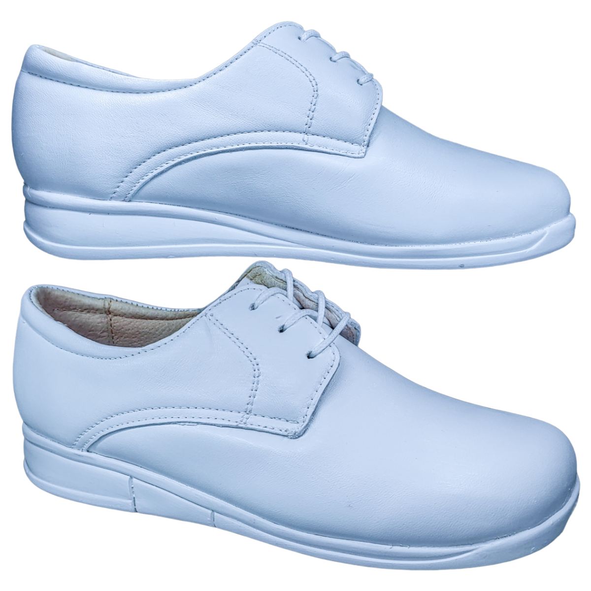 Zapato Enfermería Clínico Hotelero Cómodo Piel Blanco BE30.