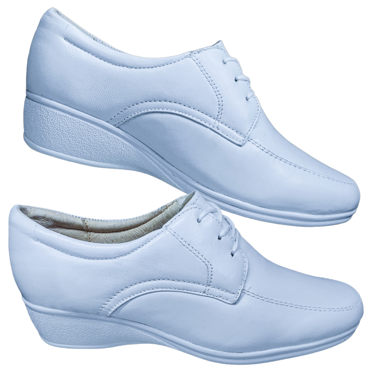 Zapato Enfermería Clínico Hotelero Cómodo Piel Blanco BE60-3.