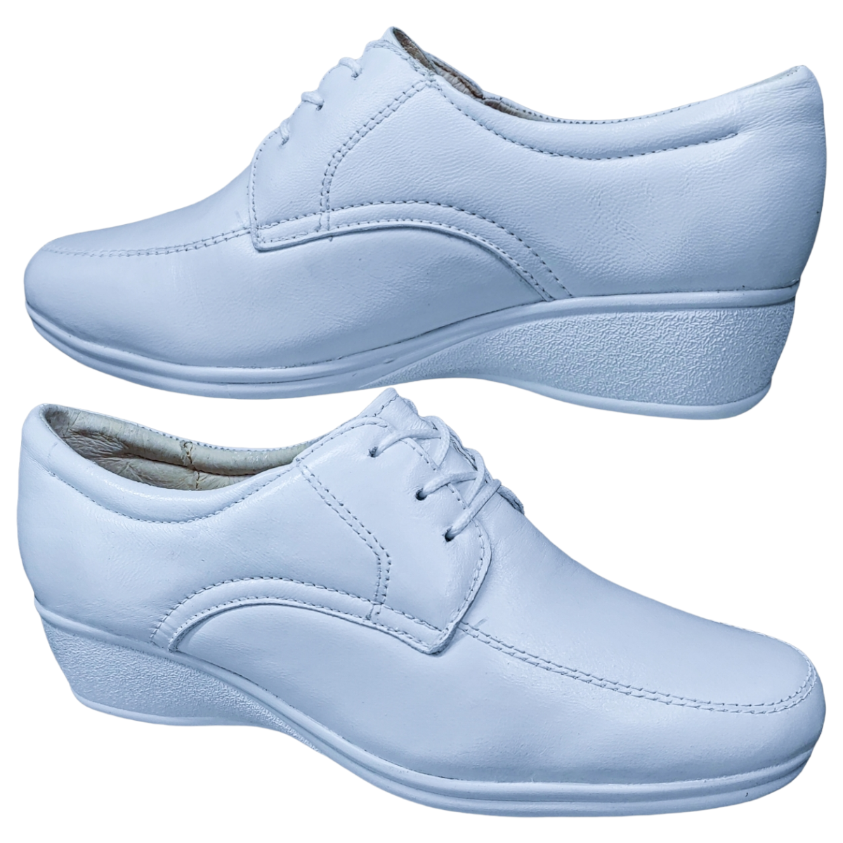 Zapato Enfermería Clínico Hotelero Cómodo Piel Blanco BE60-3.