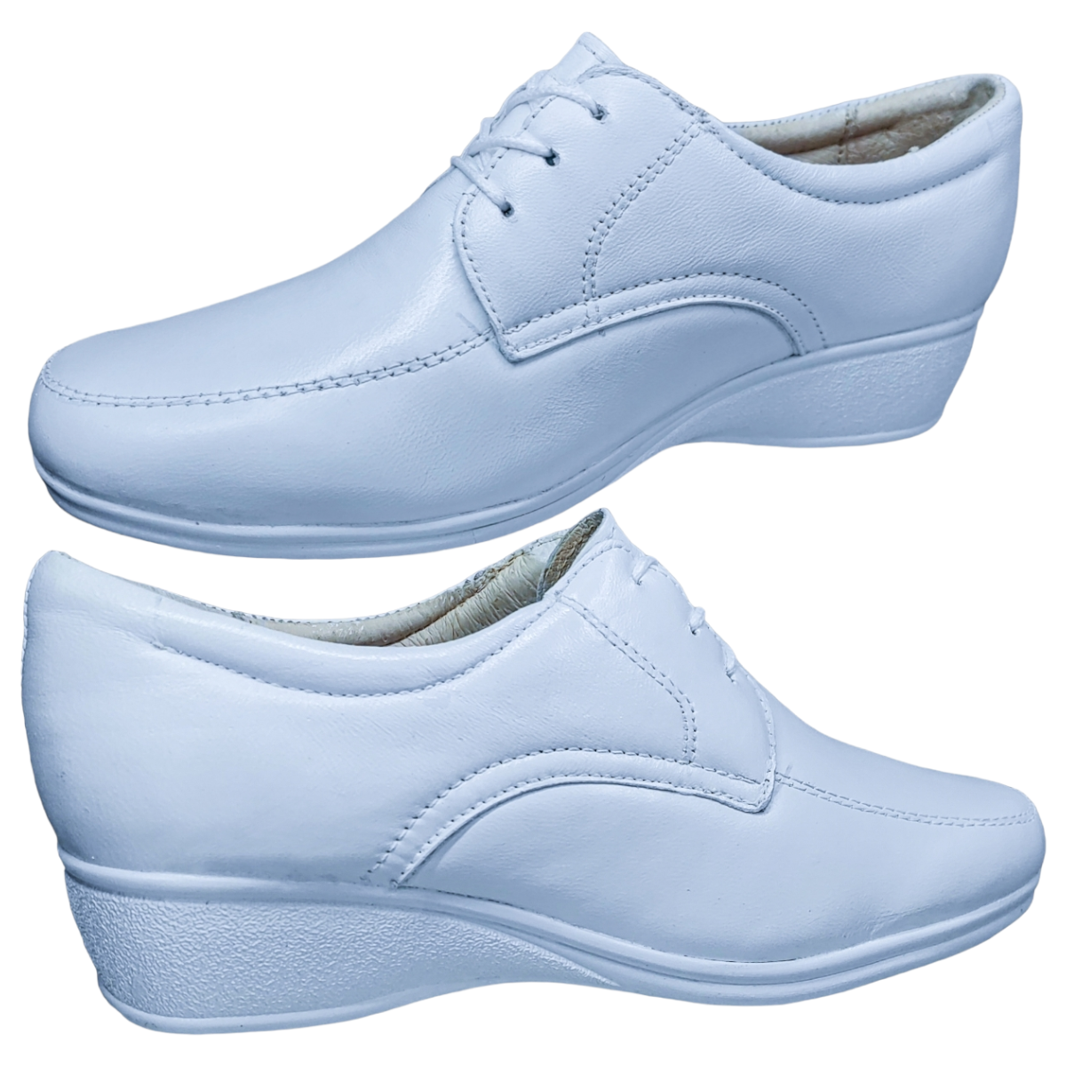 Zapato Enfermería Clínico Hotelero Cómodo Piel Blanco BE60-3.