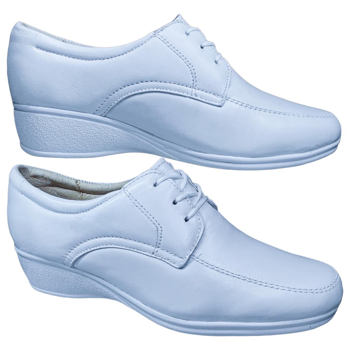 Zapato Enfermería Clínico Hotelero Cómodo Piel Blanco