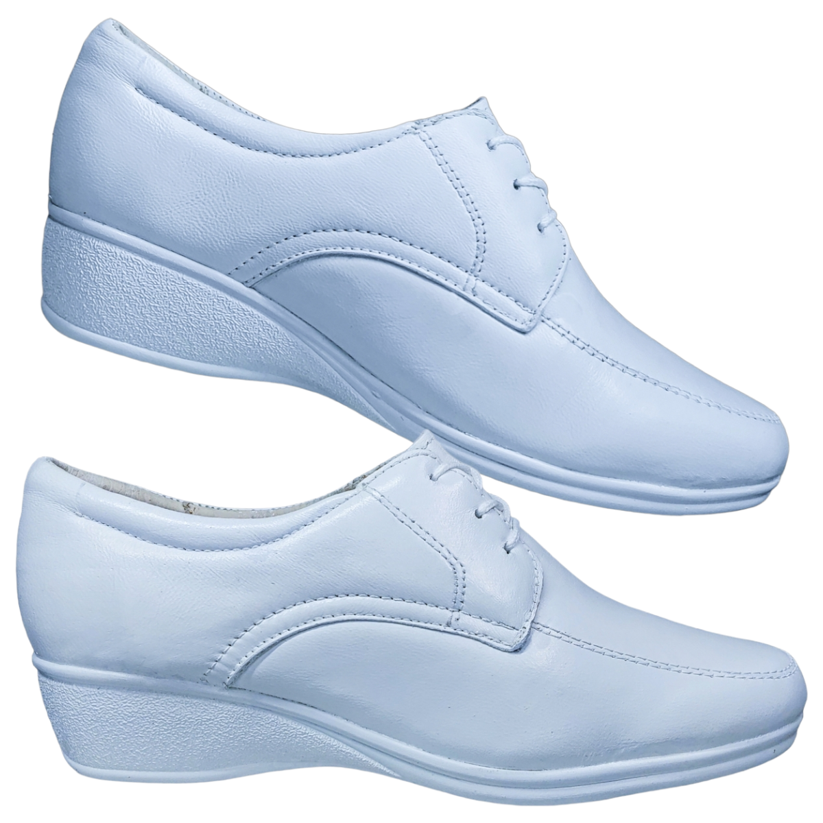 Zapato Enfermería Clínico Hotelero Cómodo Piel Blanco BE60-3.