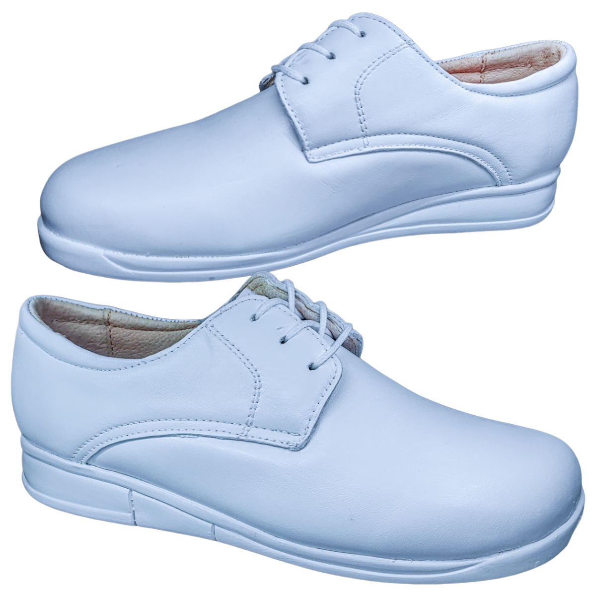 Zapato Enfermería Clínico Hotelero Cómodo Piel Blanco BE30.