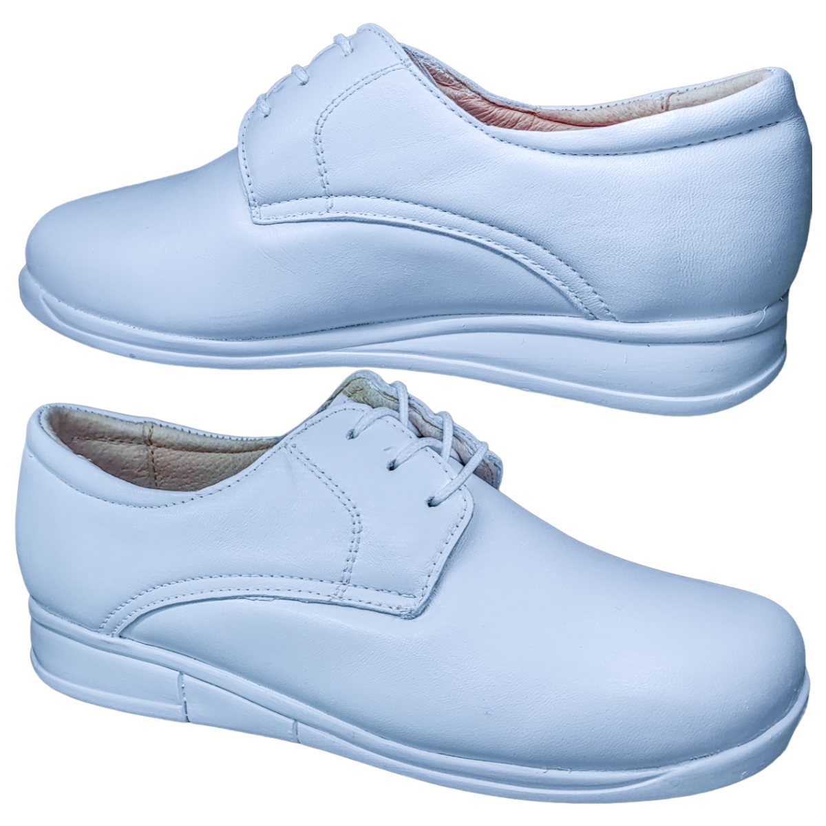 Zapato Enfermería Clínico Hotelero Cómodo Piel Blanco BE30.