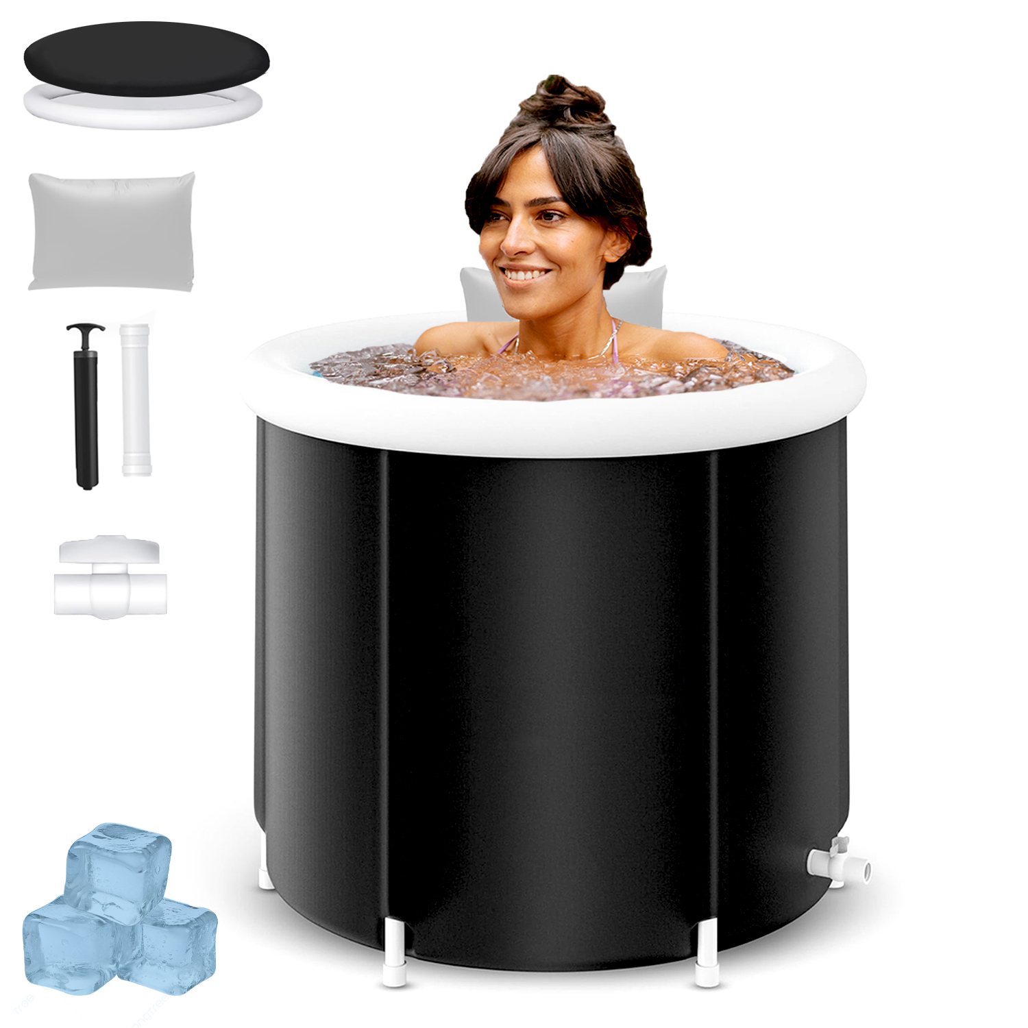 Tina Portátil Para Adultos Baño de Hielo Para Entrenamiento De Terapia de Agua Fría Tina Plegable Pa 