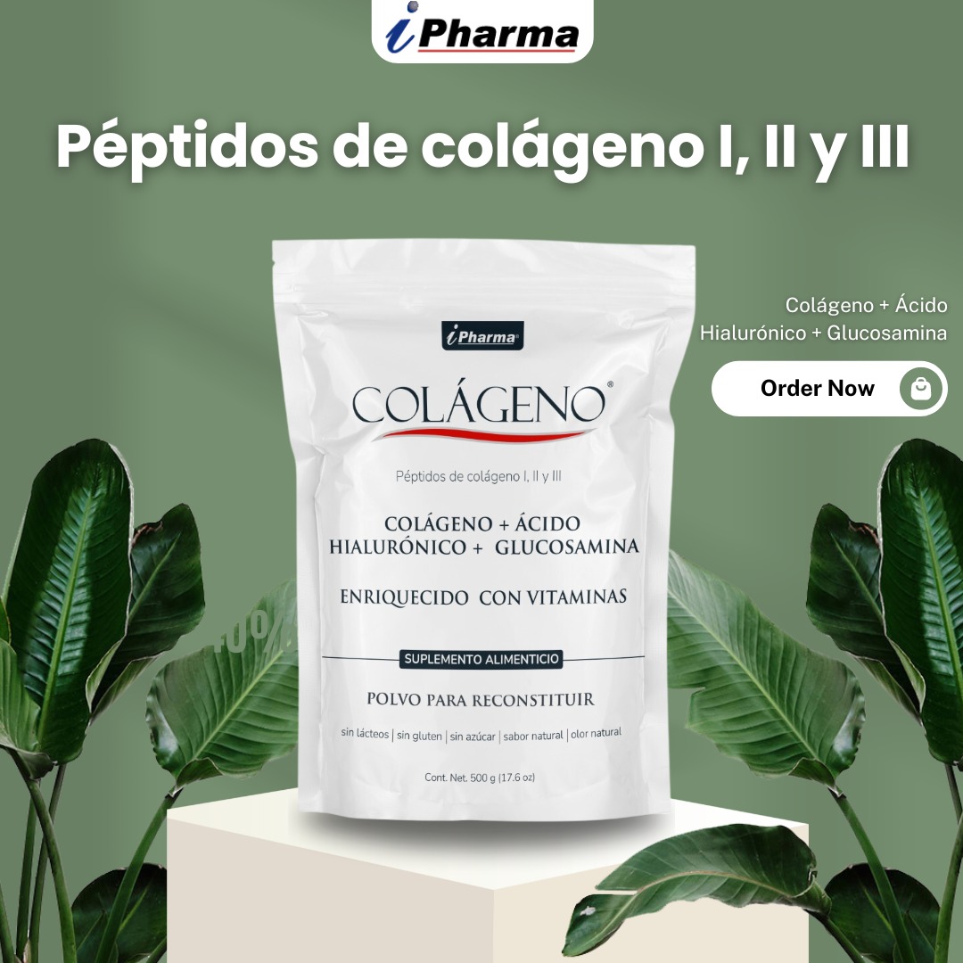 Polvo de Colágeno con Péptidos bioactivos I,II y IIII + Ácido Hialurónico + Glucosamina con Vitaminas