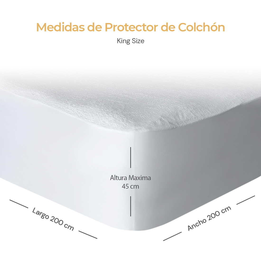 Cubre colchon King Size Impermeable Tela TENCEL PREMIUM ORGANICA Anti Acaros Hipoalergenico Ultra Dry.