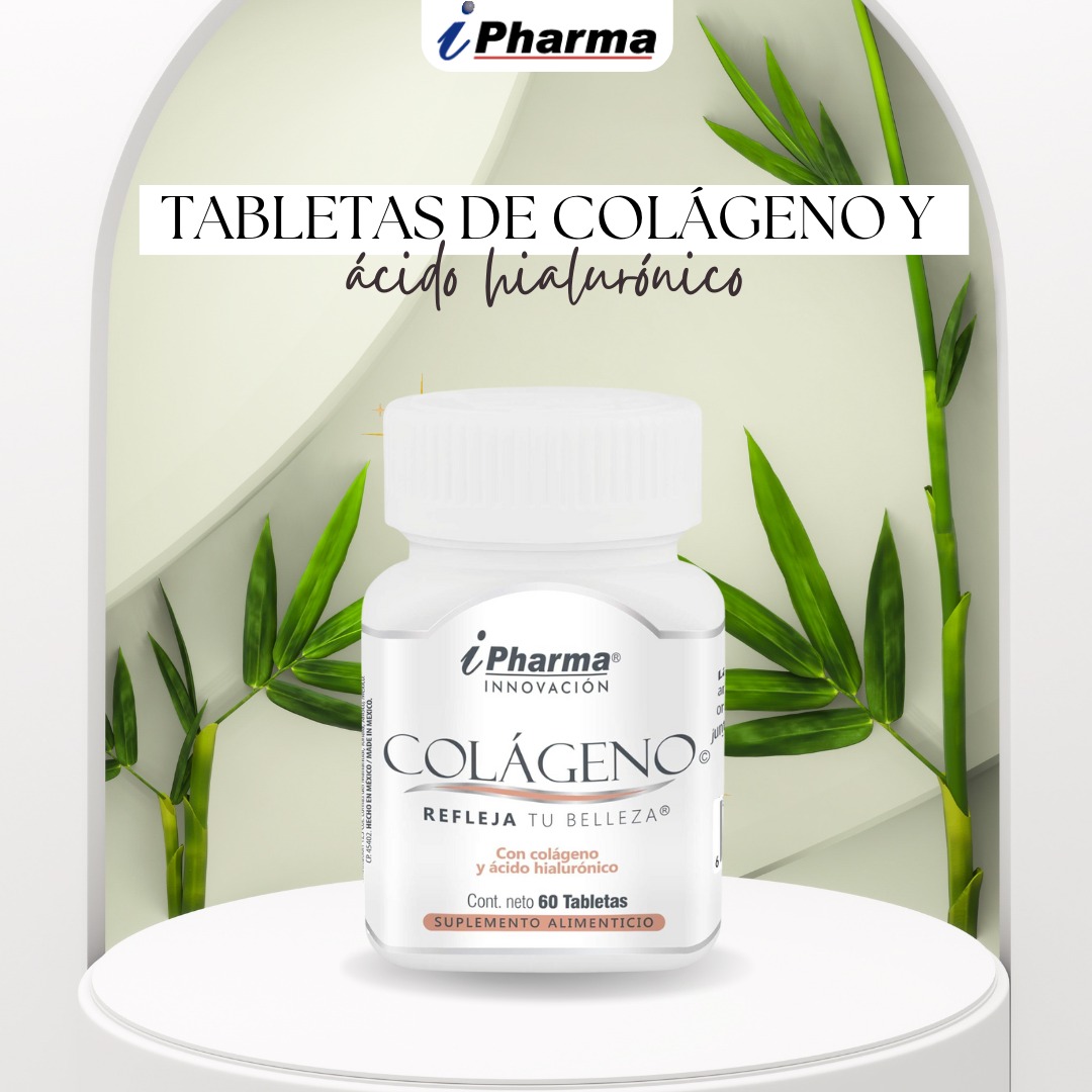 Colágeno Hidrolizado y Ácido Hialurónico Tabletas 500 mg. Colágeno Tipo I, II y III