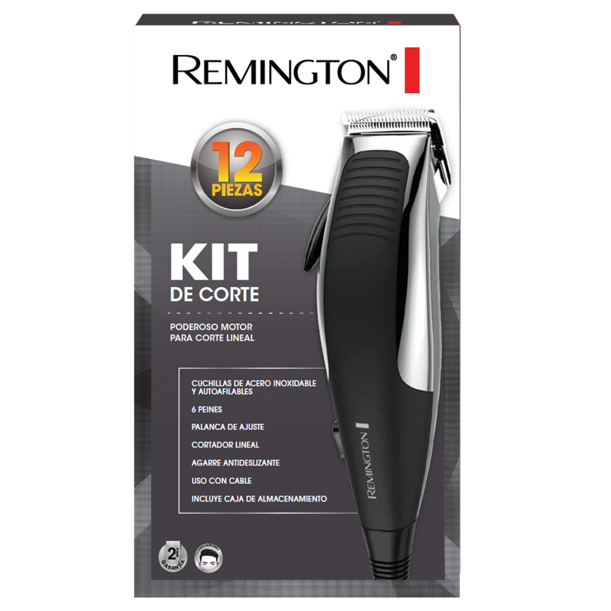 Kit Cortador De Cabello Remington HC1080 MB06 F de 12 Piezas Con Estuche