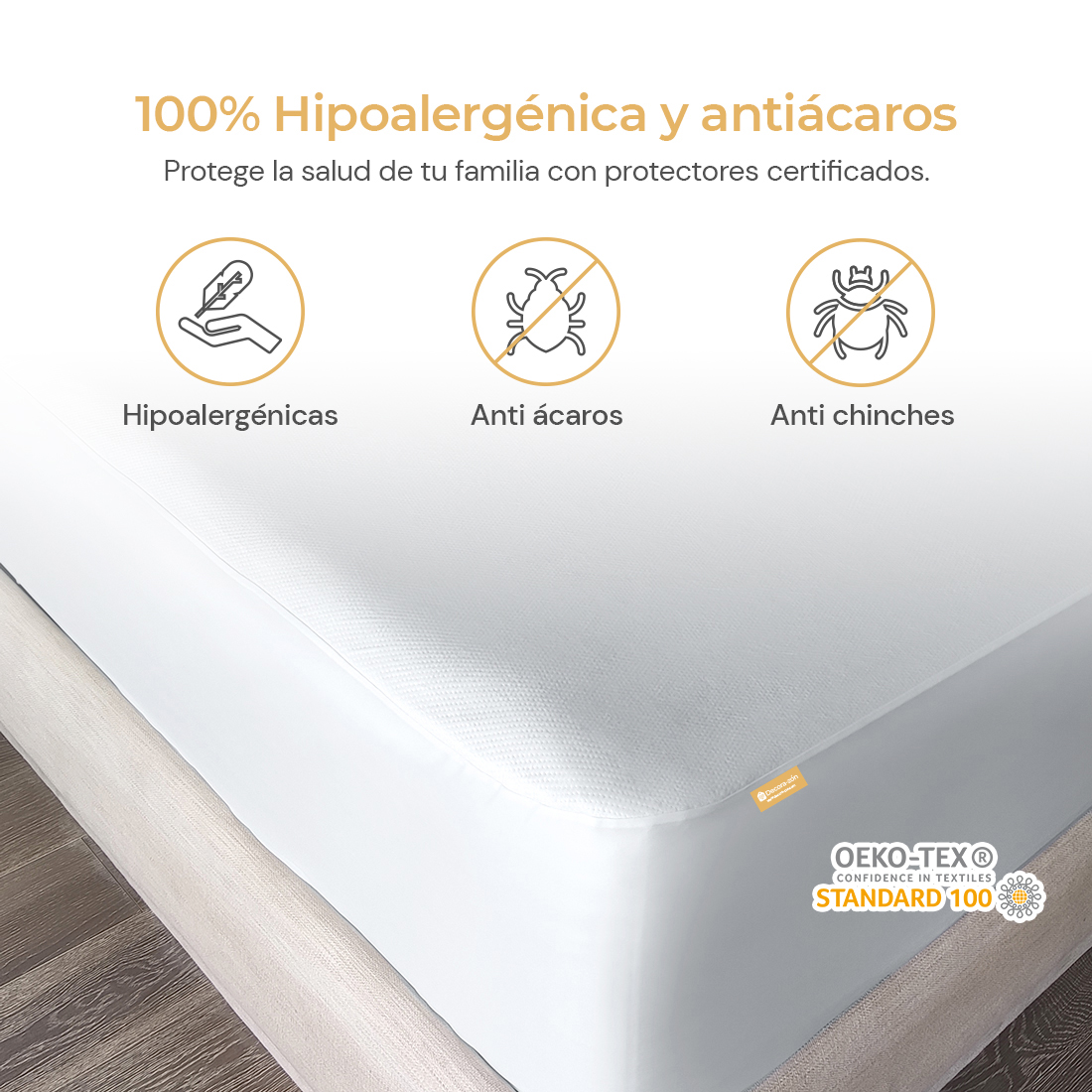 Cubre Colchon Acolchado Matrimonial TENCEL 100% Impermeable Soft Touch .