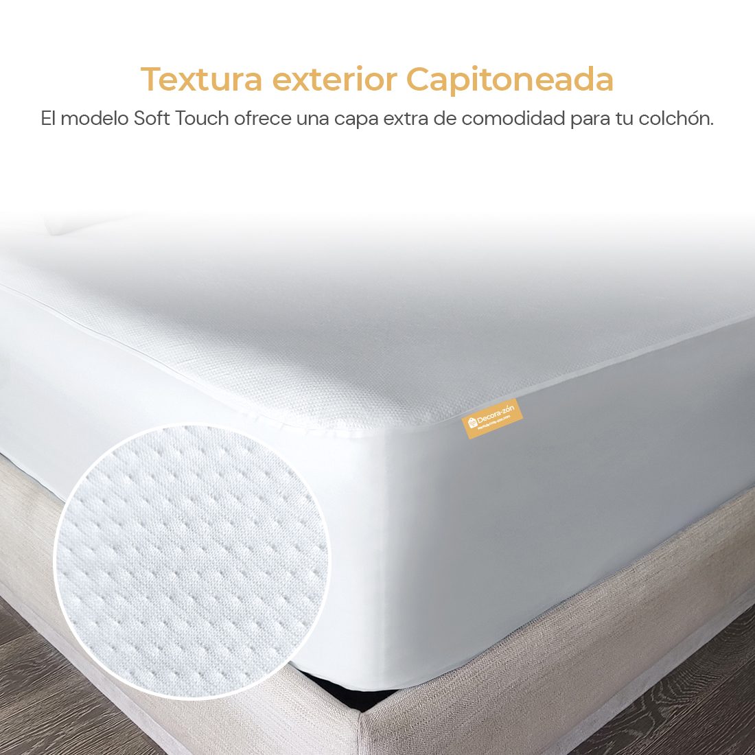 Cubre Colchon Acolchado Matrimonial TENCEL 100% Impermeable Soft Touch .