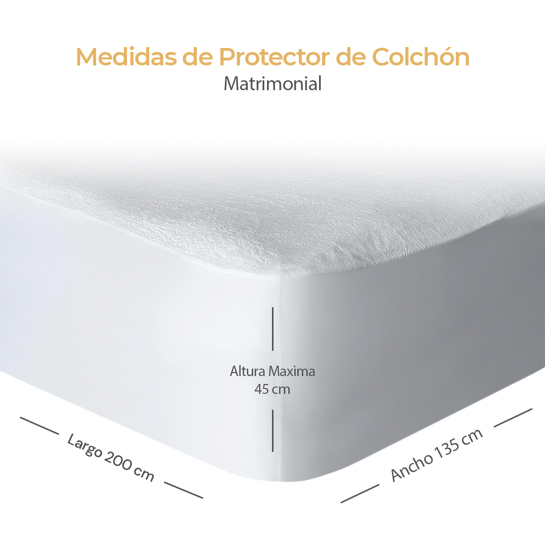 Cubre Colchon Acolchado Matrimonial TENCEL 100% Impermeable Soft Touch .