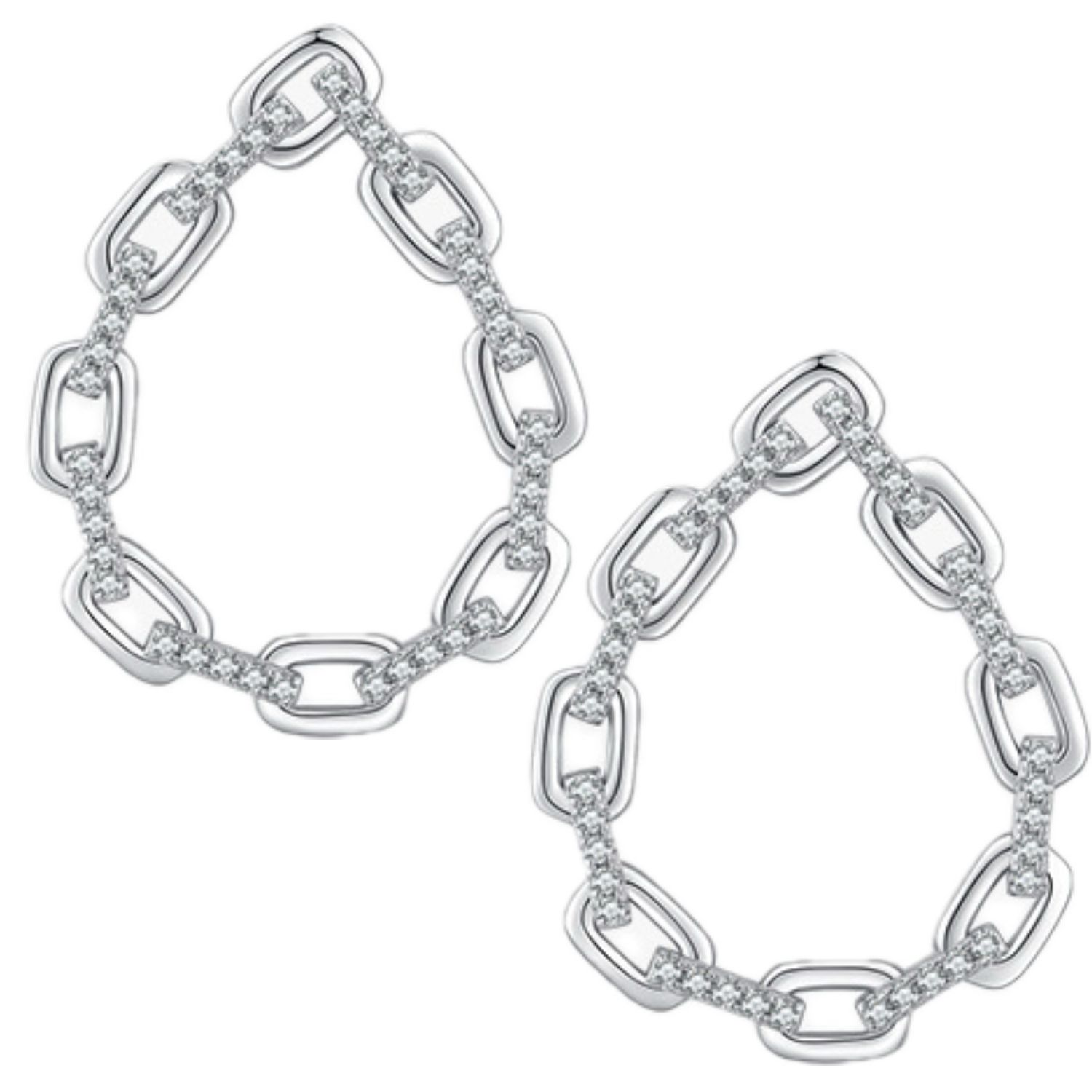 Aretes De Plata 925 Cadena Largos De Eslabones Colgantes.