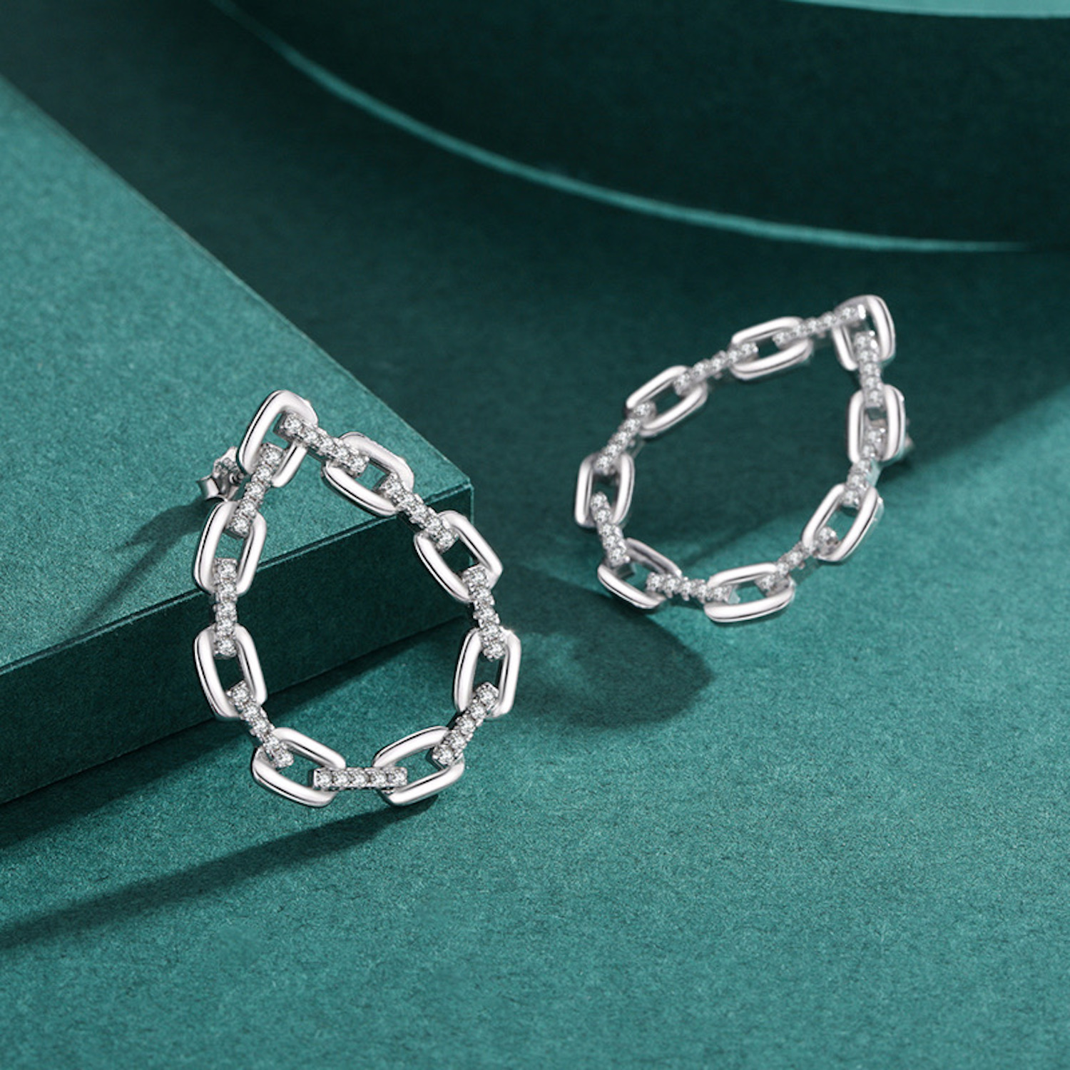 Aretes De Plata 925 Cadena Largos De Eslabones Colgantes.