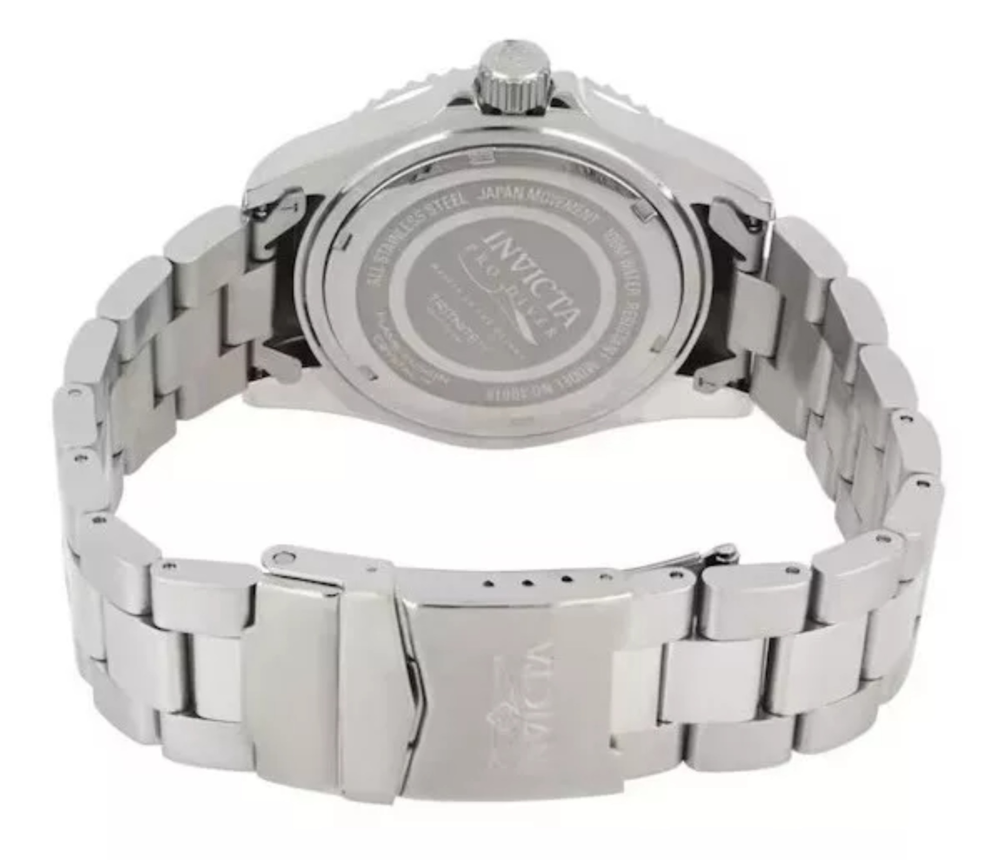  Reloj de pulsera Invicta Pro Diver 30018 de cuerpo color acero, analógico, para hombre, fondo negro,