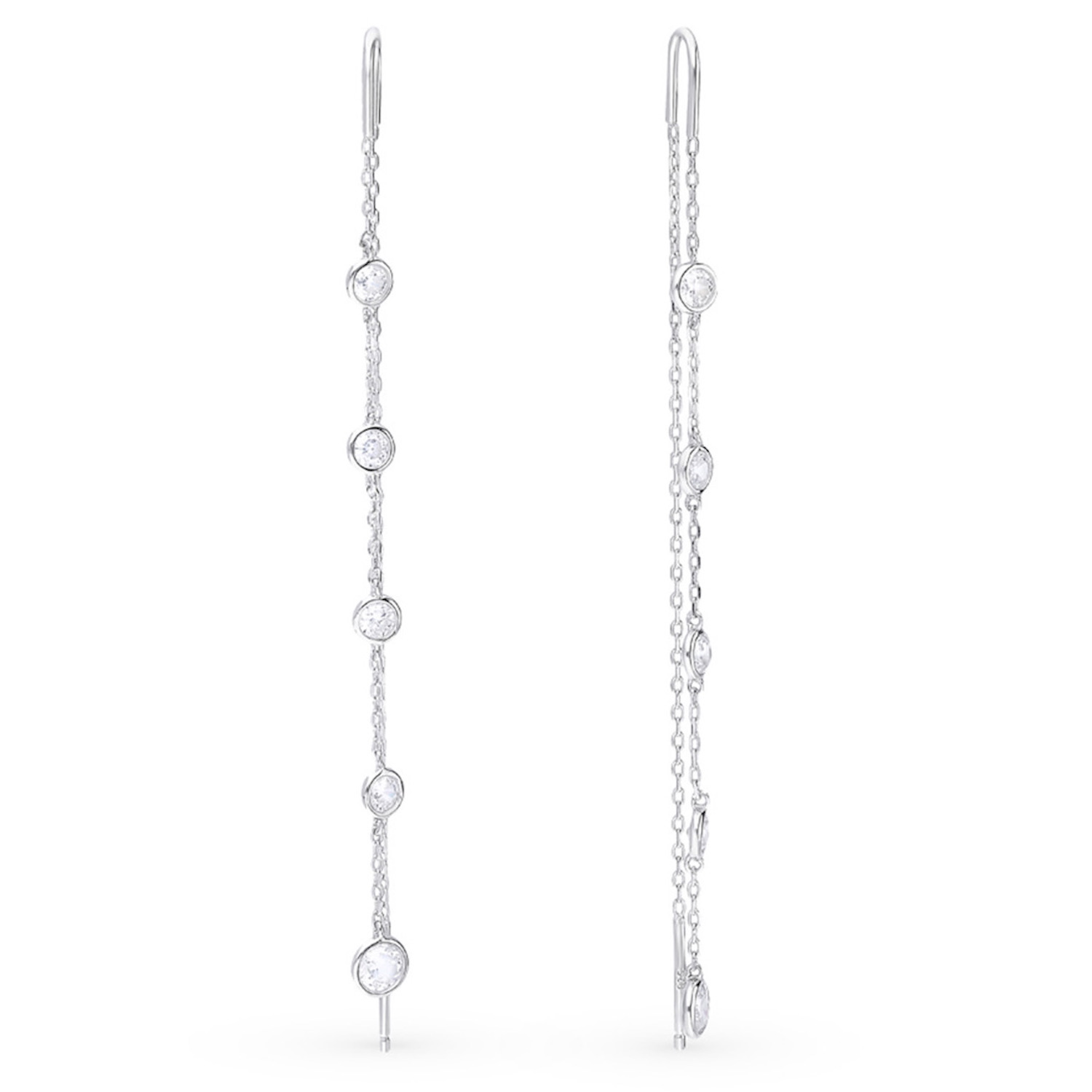 Aretes De Plata 925 Colgante Con Zirconias Mujer Largos.