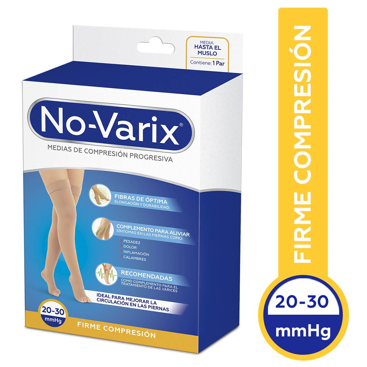MEDIA NO-VARIX, COMPRESIÓN: 20-30 mmHG, TALLA: M