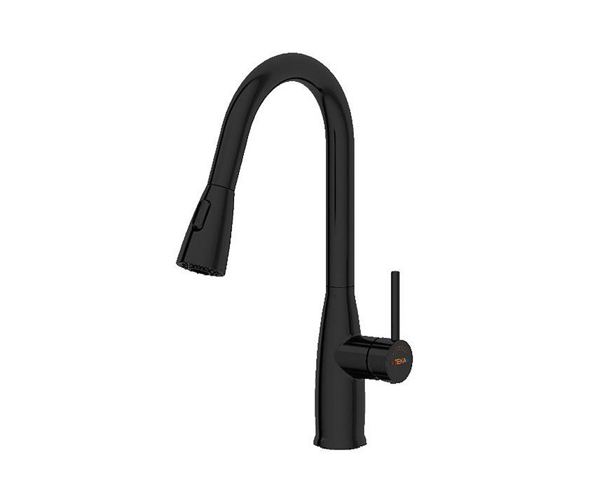 Llave Mezcladora Monomando Teka AMERICA PLUS 880 BK de 47 cm en Acero Negro.