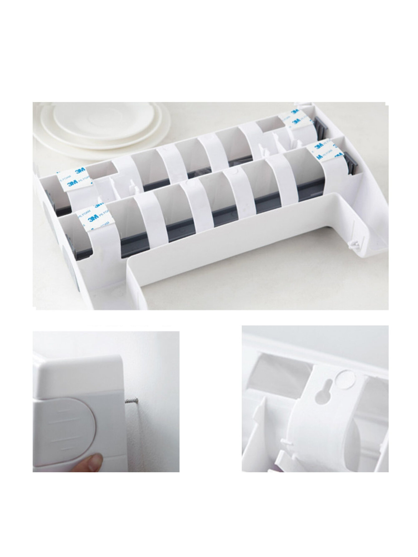 Dispensador Organizador 3 En 1 Servitoalla Papel Aluminio Playo Cocina.