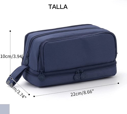 Estuche Para Lápices De Gran Capacidad Con 4 Compartimentos azul