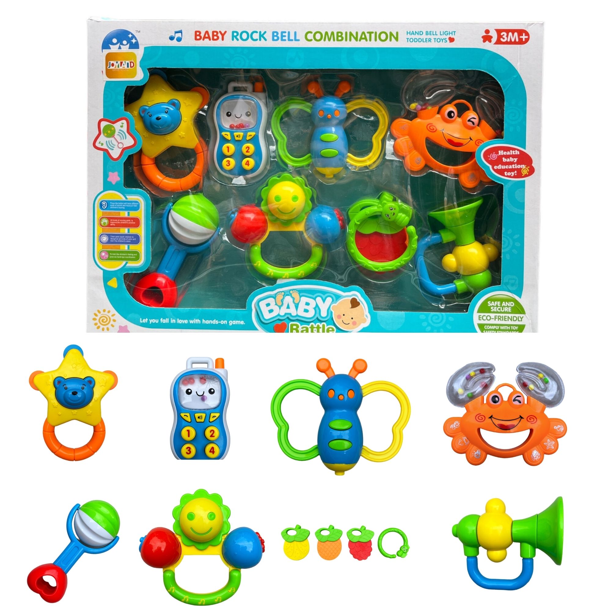 Set De Sonajas Sonajero Y Mordedera Juguete Para Bebé