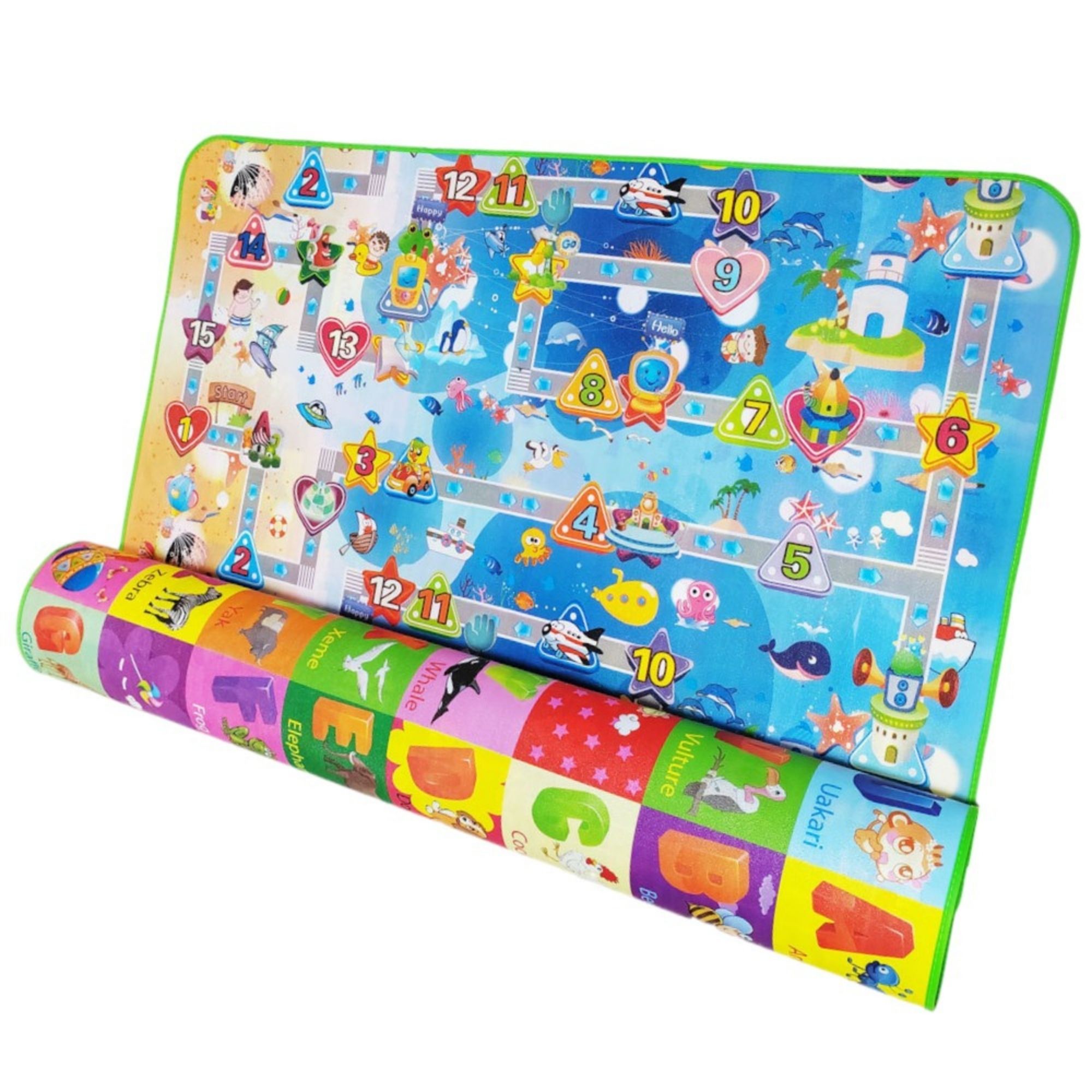 Tapete Didáctico Infantil Para Bebés y Niños de 180 x 150 cms con 2 Vistas Plegable