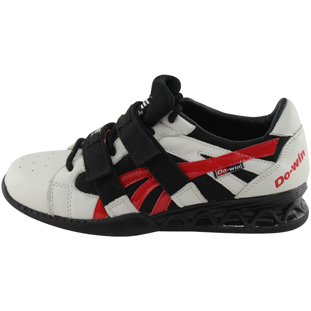 Par de Zapatillas de Halterofilia Fire Sports Levantamiento Pesas Importadas Competencia Blanco/Rojo/Negro.