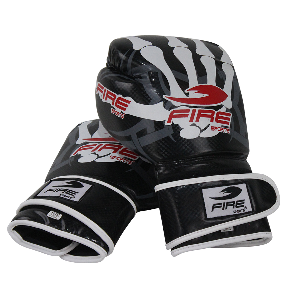 Guantes de Box Fire Sports PVC Boxing Diseño Calavera 12oz y 14oz