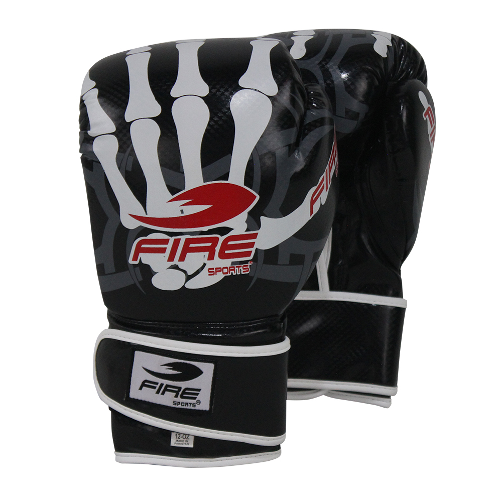 Guantes de Box Fire Sports PVC Boxing Diseño Calavera 12oz y 14oz