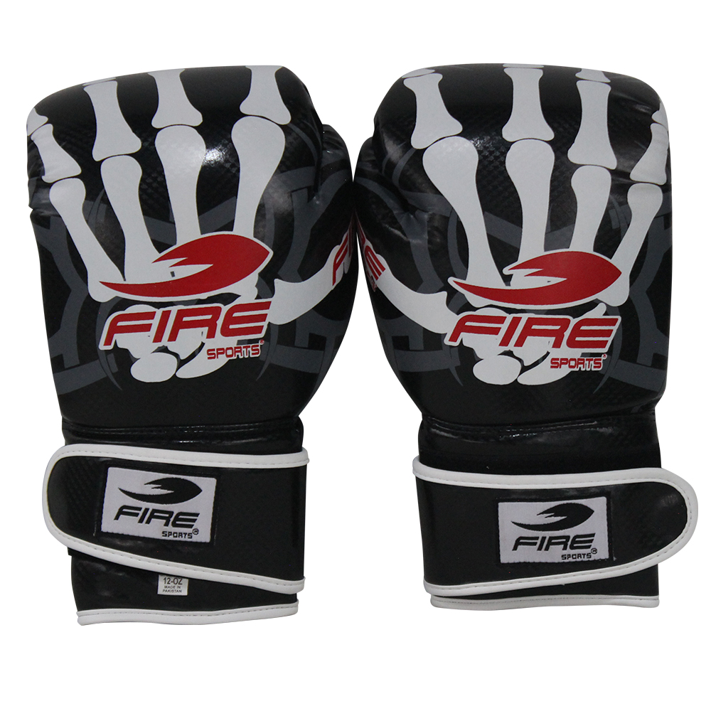 Guantes de Box Fire Sports PVC Boxing Diseño Calavera 12oz y 14oz