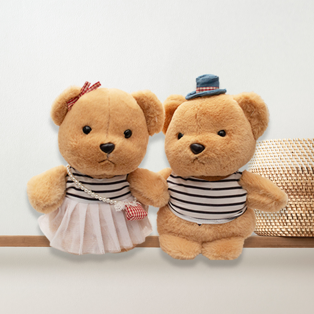 Bonito Pareja de Ositos Vintage de Peluche Ultra suave y Esponjoso de 25 cm Companero de