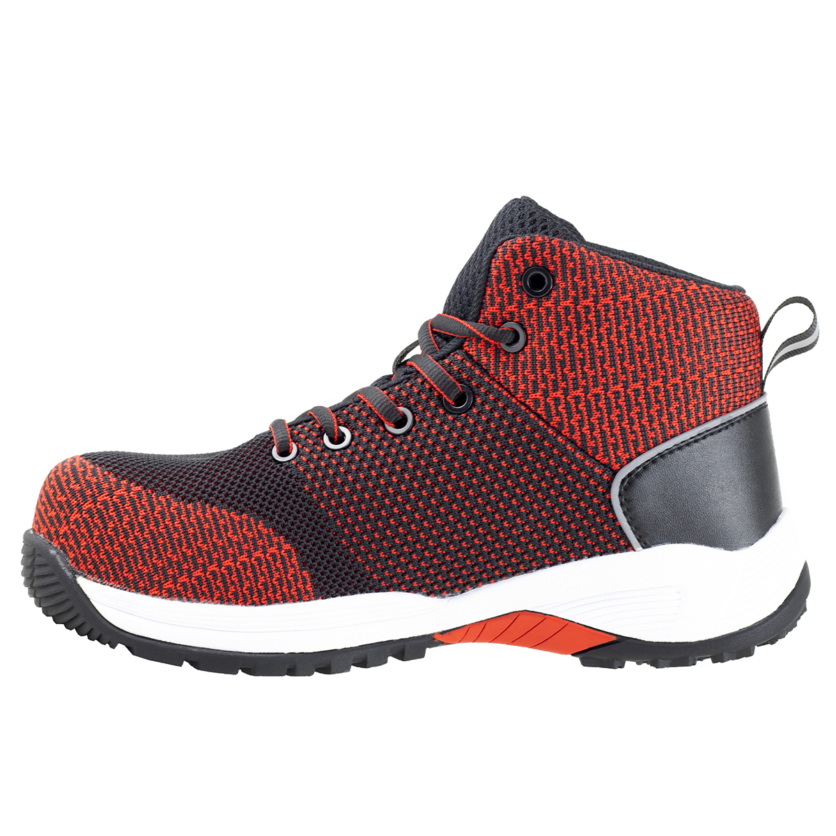 Tenis Industrial Dielectrico Van Vien Hombre Tipo Bota Casquillo F0009 Rojo Negro.