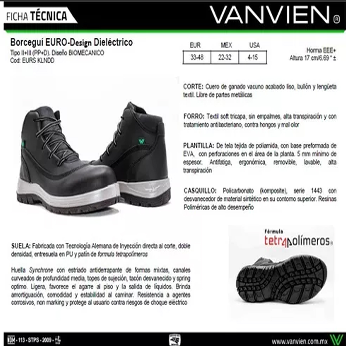 BOTA INDUSTRIAL CABALLERO CON CASQUILLO VAN VIEN HOMBRE EURSKLND NEGRO GRIS.