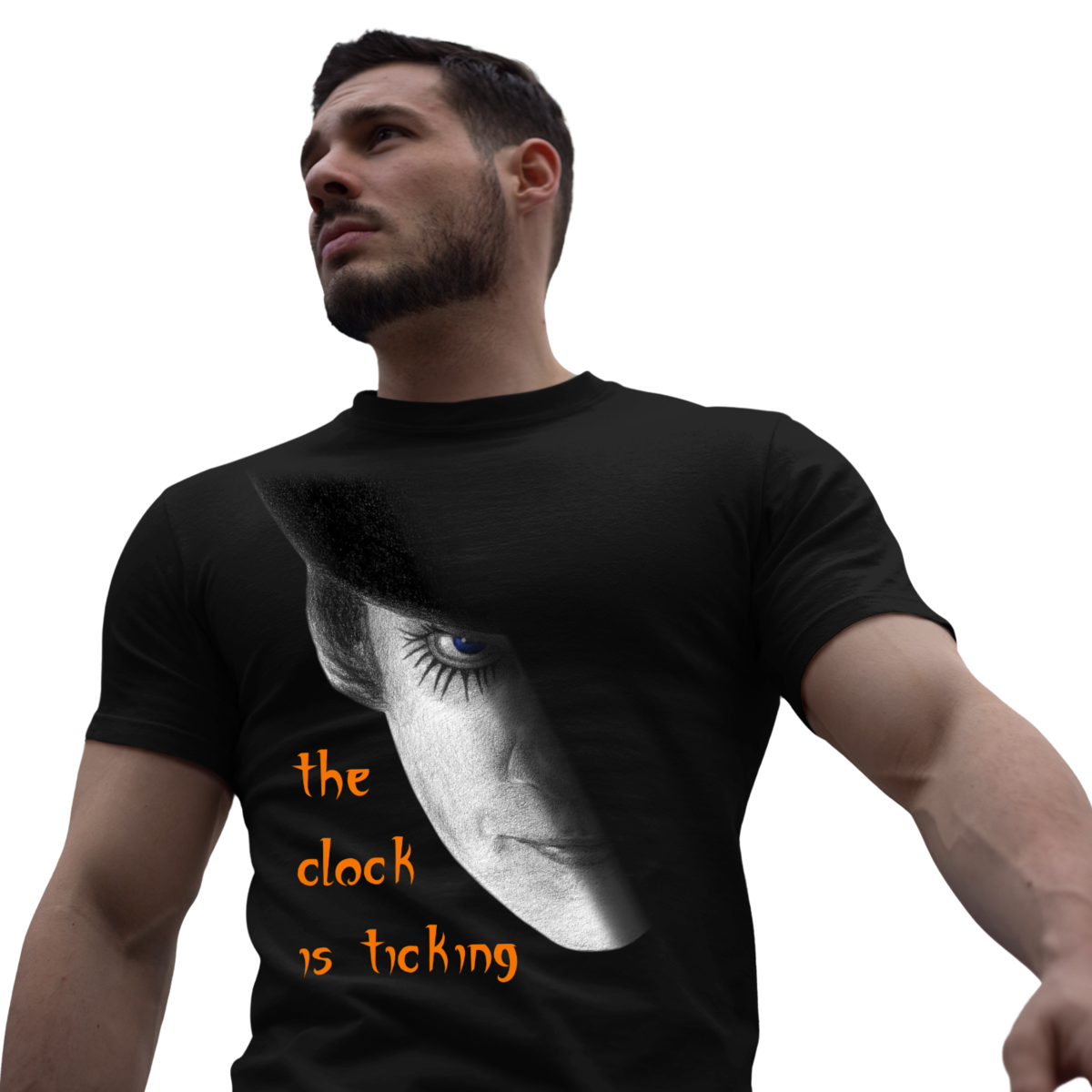 FINA playera Hombre Alta gama Reg y Slim fit Naranja Mecánica Bar antro Halloween